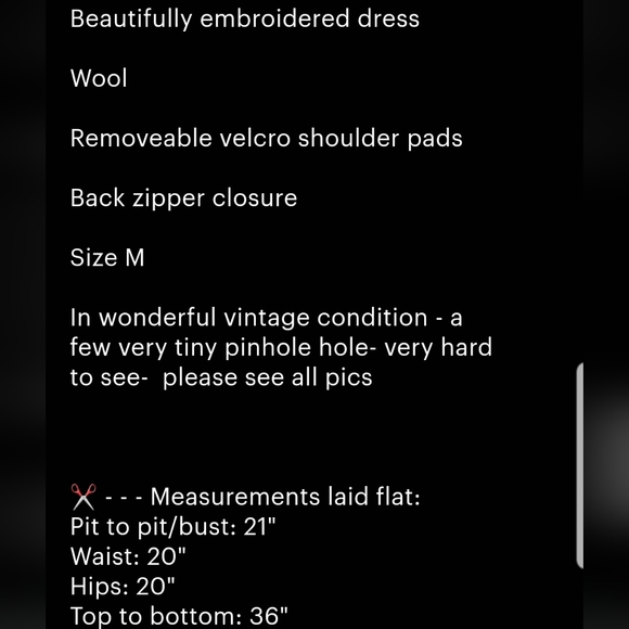 ANDREA JOVINE DRESS VINTAGE EMBROIDERED 80S WOOL RETRO 90S PREPPY HIPSTER WINTER - Picture 10 of 10